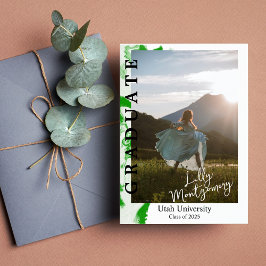 Anúncio de Graduação com Foto de Mármore Verde