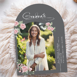 Anúncio de Graduação com Foto e Script de Rosas Ro