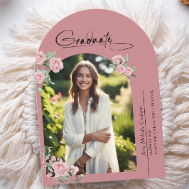 Anúncio de Graduação com Foto e Script de Rosas Ro