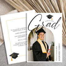 Anúncio de Graduação com Foto em Arco de Letra Mod