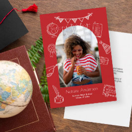 Anúncio de Graduação com Foto em Arco Vermelho Des