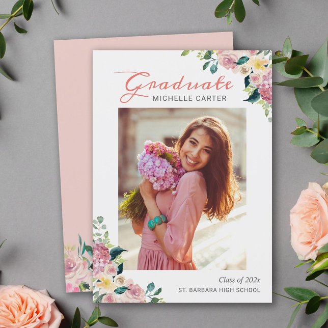 Anúncio de Graduação com Foto Floral (Criador carregado)