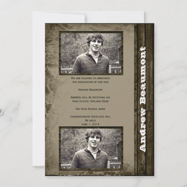 Anúncio de Graduação com Foto Rústica Country (Frente)