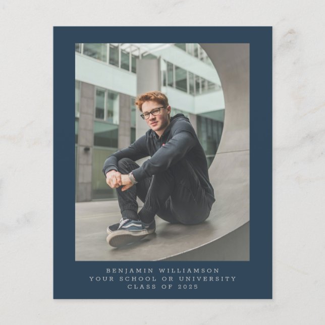 Anúncio de Graduação com Foto Simples em Azul (Frente)