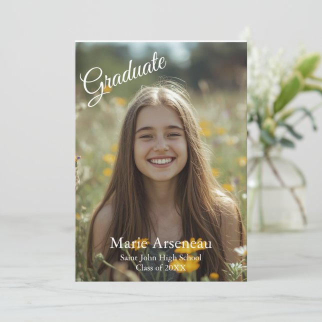 Anúncio de Graduação com Foto Simples Personalize (Em pé/Frente)