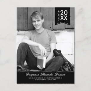 Anúncio de graduação com legendas em estilização /