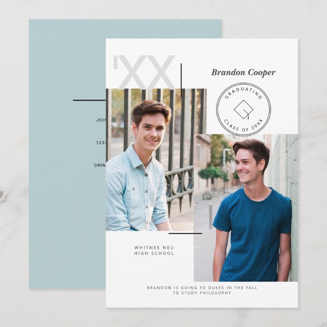 Anúncio de Graduação Contemporânea de Bonés (Frente/Verso)