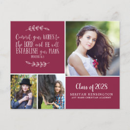 Anúncio de Graduação Cristã Burgundy do ORÇAMENTO