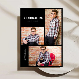 Anúncio de graduação da colagem de fotos moderna