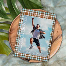 Anúncio de Graduação da Folha Xadrez Azul Ouro