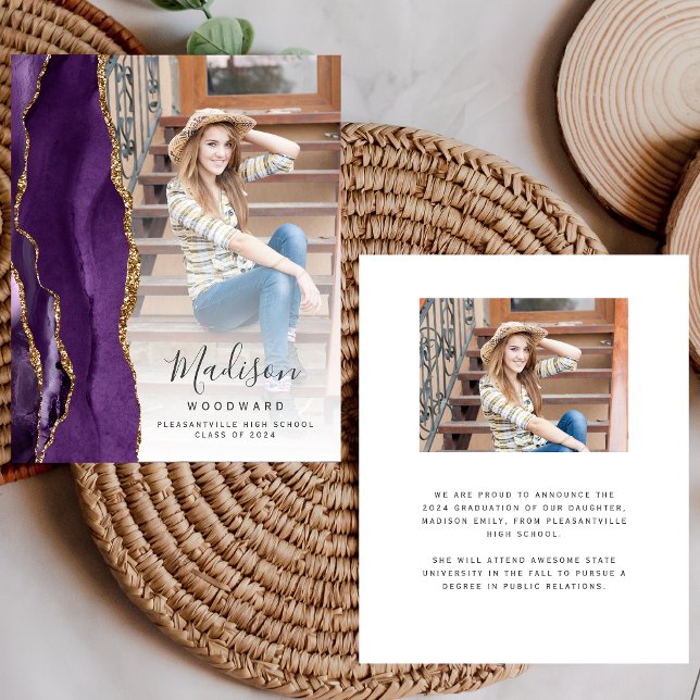 Anúncio de Graduação da Foto de Agato Roxo 2024 (Criador carregado)