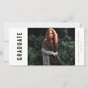 ANÚNCIO DE GRADUAÇÃO DA FOTO LIMPA MINIMAL NEGRA