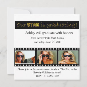 Anúncio de graduação da Hollywood Star Dourado