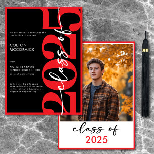 Anúncio de Graduação da Tipografia Vermelha Modern