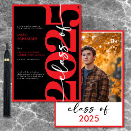 Anúncio de Graduação da Tipografia Vermelha Modern