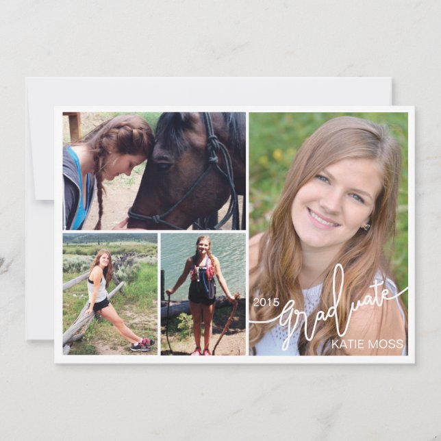 Anúncio de Graduação de 2015 Foto Rosa (Frente)