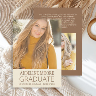 Anúncio de Graduação de 2 Fotografias Marrom Amare