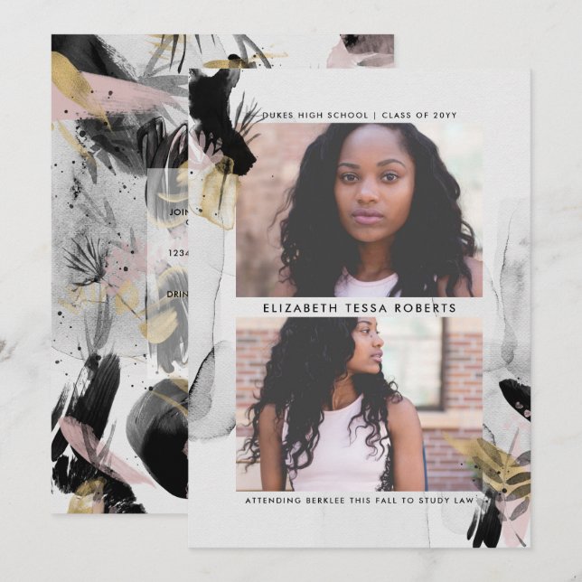 Anúncio de Graduação de Abstrato de Transição (Frente/Verso)