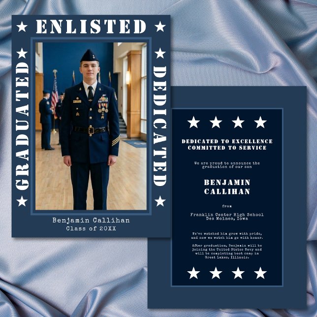 Anúncio de Graduação de Alistamento Militar Azul F (Criador carregado)