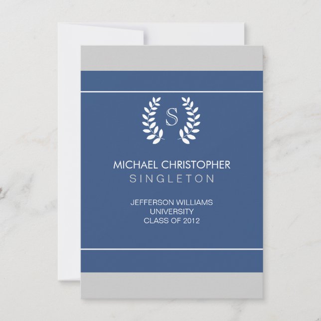 Anúncio de Graduação de Azul e Branco da Universid (Frente)