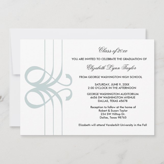 Anúncio de Graduação de Azul Teal (Frente)