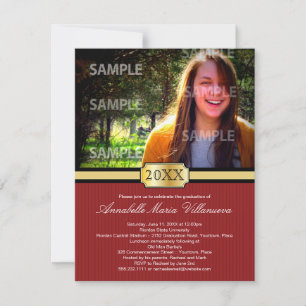 Anúncio de Graduação de Banda de Balão Vermelh