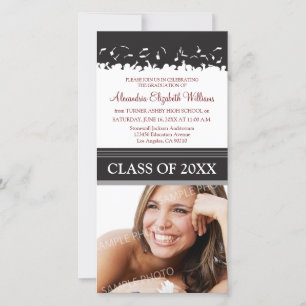 Anúncio de graduação de boné e palhaço (preto)