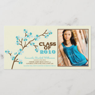 Anúncio de Graduação de Cereja Blossom (aqua)