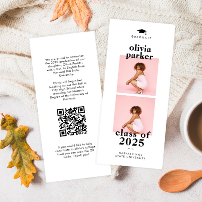 Anúncio de Graduação de Código QR para Colagem de  (Criador carregado)