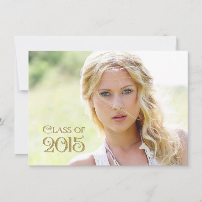 Anúncio de Graduação de Confetti Dourado (Frente)