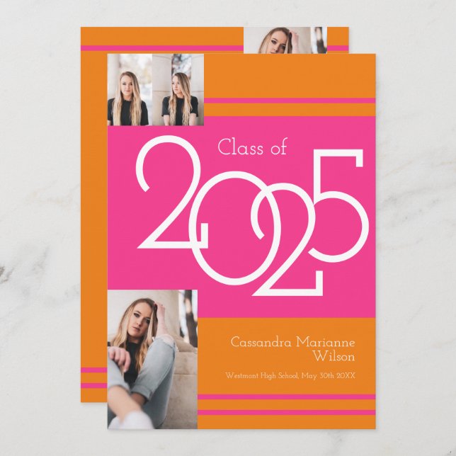 Anúncio de Graduação de Cores nas Escolas Laranja  (Frente/Verso)