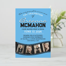 Anúncio de Graduação de Fita Azul e Preta