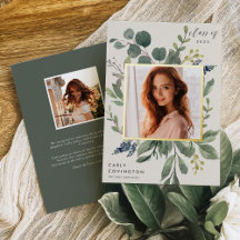 Anúncio de Graduação de Folha Eucalyptus & Sage