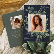 Anúncio de Graduação de Folha Eucalyptus & Sage