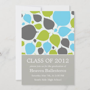 Anúncio de Graduação de Folhas Modernas Azuis e Ve