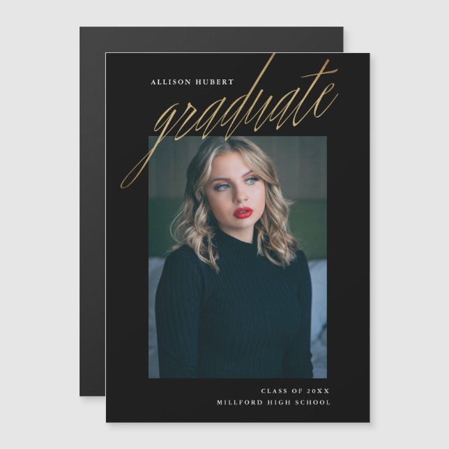 Anúncio de Graduação de Formando de Script Moderno (Frente/Verso)