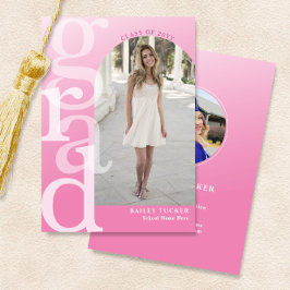 Anúncio de Graduação de Formas de Foto Cor-de-Rosa