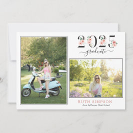 Anúncio de Graduação de Foto Ano 2 Floral Blush