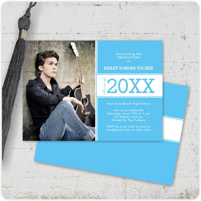 Anúncio de Graduação de Foto Azul do Céu Moderno (Criador carregado)