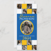 Anúncio de Graduação de Foto Azul e Dourado 9