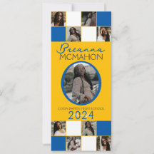 Anúncio de Graduação de Foto Azul e Dourado 9