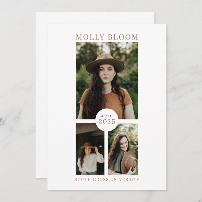 Anúncio de Graduação de Foto Boho 3 (Frente/Verso)