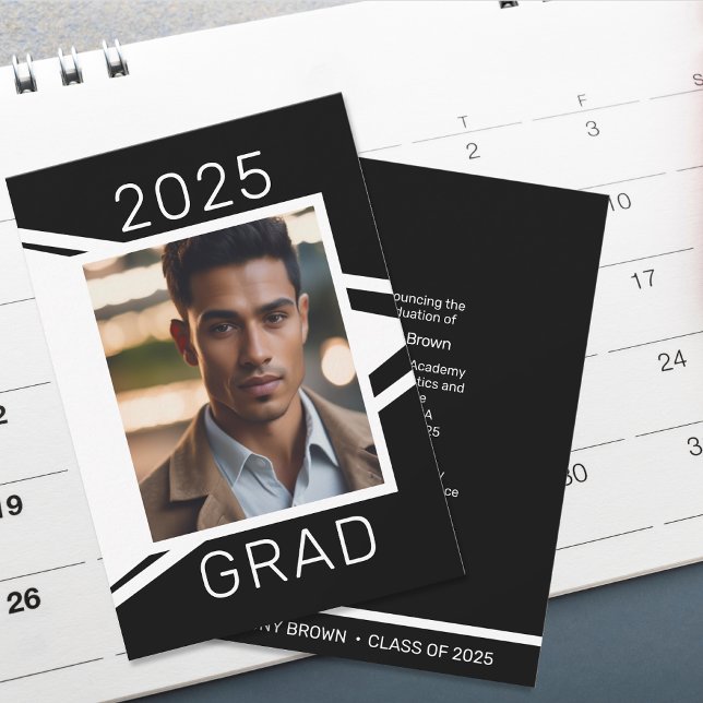 Anúncio de Graduação de Foto Branca Moderna (Criador carregado)