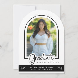 Anúncio de Graduação de Foto Branca Negra