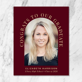 Anúncio de Graduação de Foto Burgundy em Arco de O