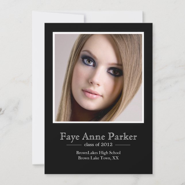 Anúncio de Graduação de Foto Clássica com Moldura (Frente)