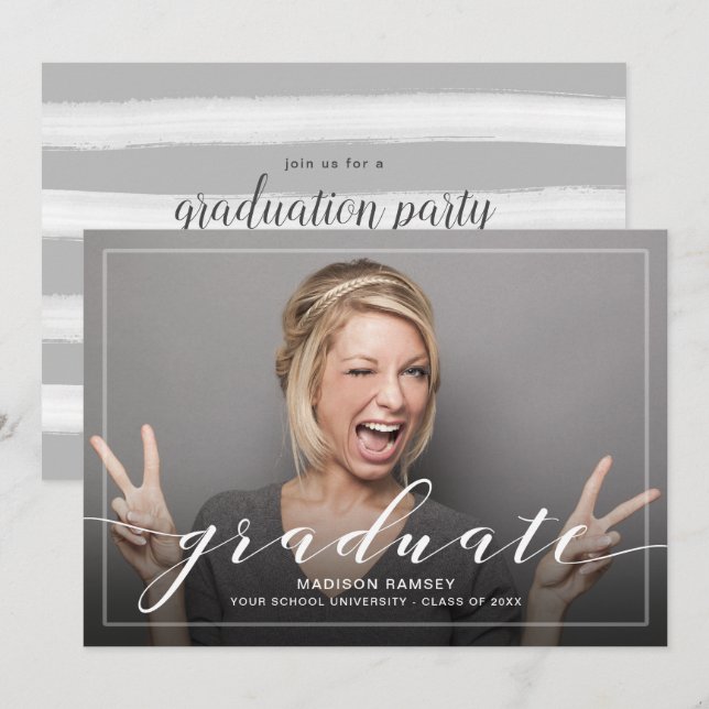 Anúncio de Graduação de Foto com Cabeção de cheio  (Frente/Verso)