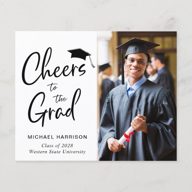 Anúncio de Graduação de Foto de Formando de Cheers (Frente)