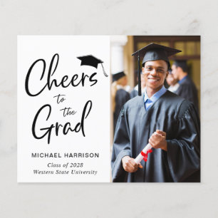 Anúncio de Graduação de Foto de Formando de Cheers