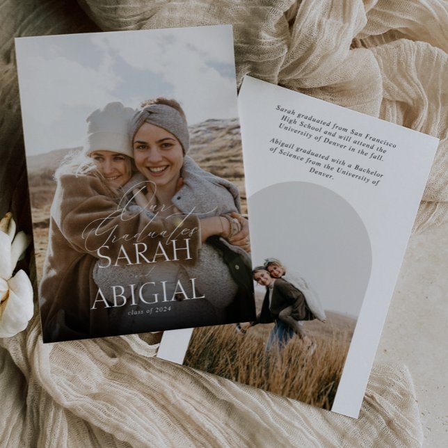 Anúncio de Graduação de Foto de Formandos Duplos (Criador carregado)